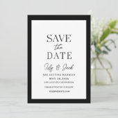 Save The Date noir et blanc Minimalisme Moderne (Debout devant)