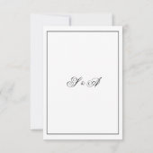 Save The Date Noir et blanc Monogramme Mariage moderne (Dos)