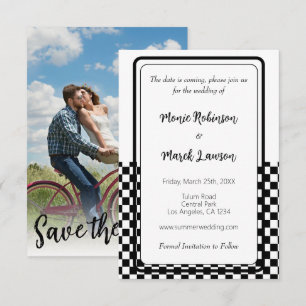 Save The Date Noir et blanc simple