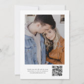 Save The Date Noir et blanc simple code QR de mariage élégant (Dos)