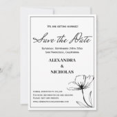 Save The Date Noir Et Blanc Simple Moderne Enregistrer La Date (Devant)