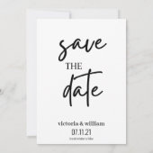 Save The Date noir et blanc tendance moderne enregistrer la date (Dos)