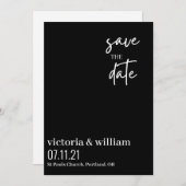 Save The Date noir et blanc tendance moderne enregistrer la date (Devant / Derrière)