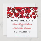 Save The Date Noir et Coeur rouge Roses mariage Enregistrer la d (Dos)