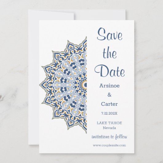 Save The Date Noir et or Mandala Mariage Enregistrer la date (Devant)