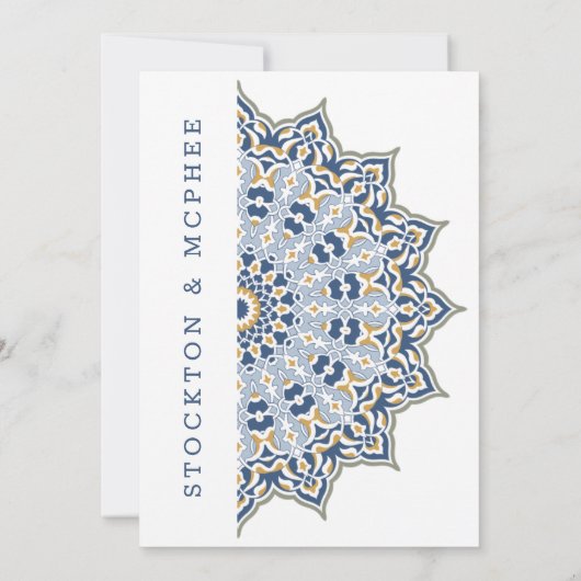 Save The Date Noir et or Mandala Mariage Enregistrer la date (Dos)