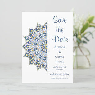 Save The Date Noir et or Mandala Mariage Enregistrer la date
