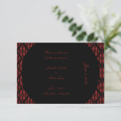 Save The Date Noir et Rouge Damas Mariage gothique Enregistrer l (Debout devant)