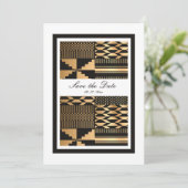 Save The Date Noir - Gold Kente (Blanc) (Debout devant)