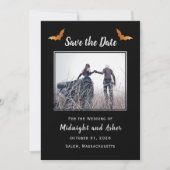 Save The Date Noir Halloween Mariage Gothique Enregistrer La Dat (Devant)