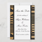 Save The Date Noir - Kente or (Blanc) (Dos)
