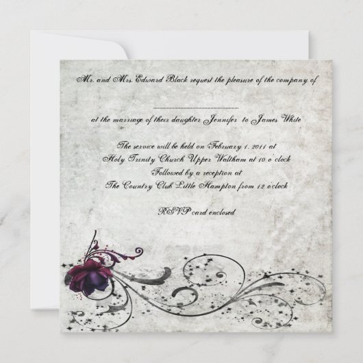 Save The Date Noir mariage dentelle Enregistrer la date (Dos)