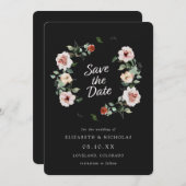 Save The Date Noir Mariage Élégant Enregistrer La Date (Devant / Derrière)