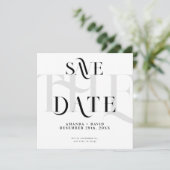 Save The Date Noir minimal moderne et blanc (Debout devant)