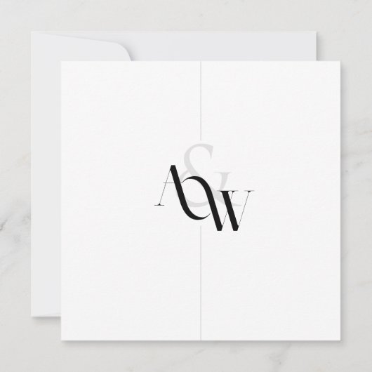 Save The Date Noir minimal moderne et blanc (Dos)