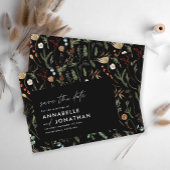 Save The Date Noir moderne élégant moody botanique chic mariage