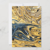 Save The Date Noir moderne Melted Gold Artistique Abstrait Maria (Dos)