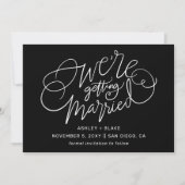 Save The Date Noir On se marie Simple Calligraphie (Devant)