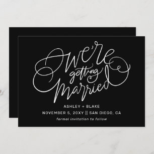 Save The Date Noir On se marie Simple Calligraphie