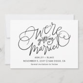 Save The Date Noir On se marie Simple Calligraphie (Devant)