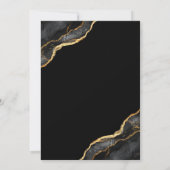 Save The Date Noir Or Agate Marbre élégant Mariage (Dos)