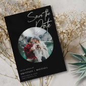 Save The Date Noir Photo Moderne