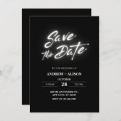 Save The Date Noir simple moderne élégant (Devant / Derrière)