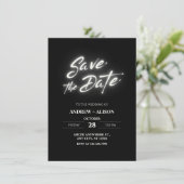 Save The Date Noir simple moderne élégant (Debout devant)