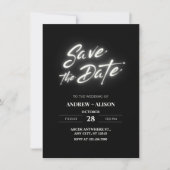 Save The Date Noir simple moderne élégant (Devant)