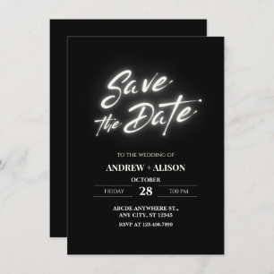 Save The Date Noir simple moderne élégant