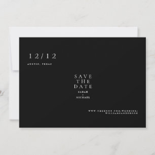 Save The Date Noir Texte simple Mariage seulement Enregistrer la