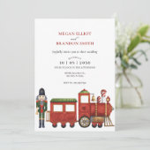 Save The Date Noisette de Noël avec mariage de train noël (Debout devant)