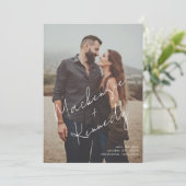 Save The Date Nom de script manuscrit Photo Enregistrer la date (Debout devant)