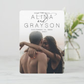 Save The Date Nom du marqueur | Photo verticale moderne (Debout devant)