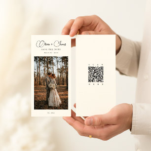 Save The Date Noms Élégants Code QR de signet de script