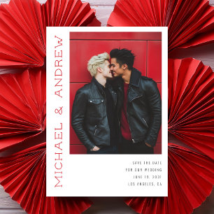 Save The Date Noms Verticaux Modernes Gras Couleurs Personnalisé