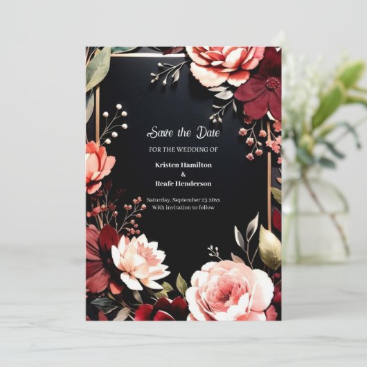 Save The Date Non Photo Élégance de Bourgogne (Debout devant)