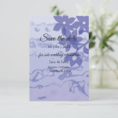 Save The Date Non Photo Elegant Blue Floral Enregistrer la date (Debout devant)