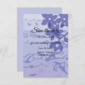Save The Date Non Photo Elegant Blue Floral Enregistrer la date (Devant / Derrière)