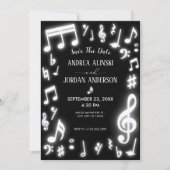 Save The Date Notes de musique éclairent Mariage (Devant)