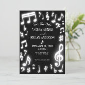 Save The Date Notes de musique éclairent Mariage (Debout devant)