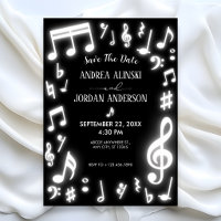 Notes de musique qui brillent dans le noir Mariage