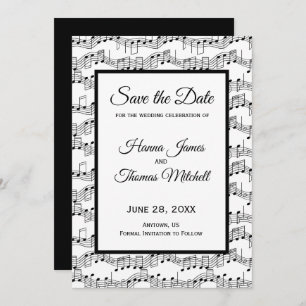 Save The Date Notes musicales Élégant Enregistrer la date