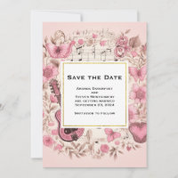 Notes musicales et Fleurs Vintage Style Mariage