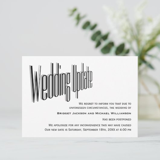 Save The Date Notification du mariage reportée (Debout devant)