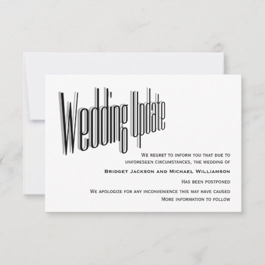 Save The Date Notification du mariage reportée (Devant)
