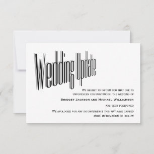 Save The Date Notification du mariage reportée