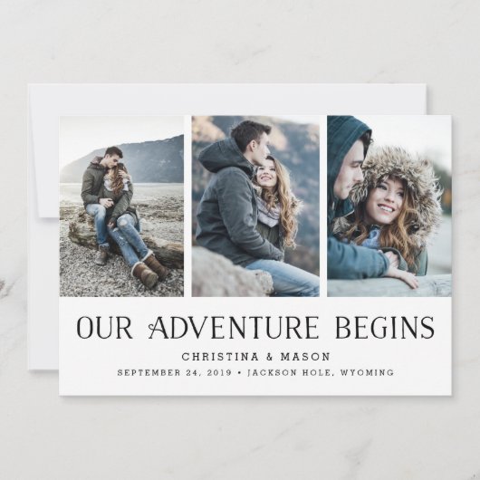 Save The Date Notre aventure commence | Trois Mariage photo (Devant)