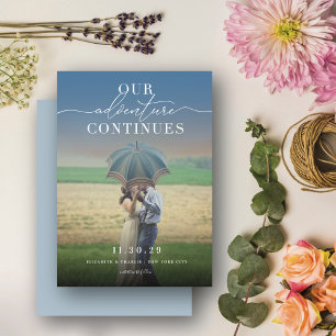 Save The Date Notre aventure continue Chic Classic Script Photo
