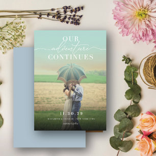 Save The Date Notre aventure continue Chic Classic Script Photo